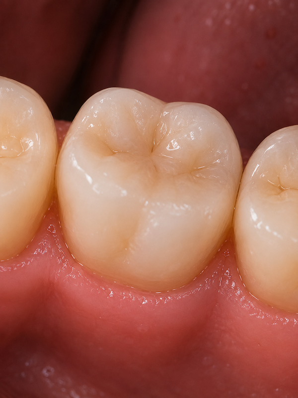 Resultado de restauración en resina dental Clínica Cielō